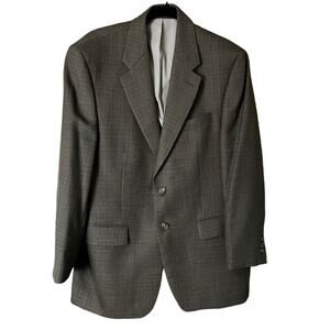 Franco Tassi Wool Houndstooth Sport Coat Jacket 40R Career Dark Academia